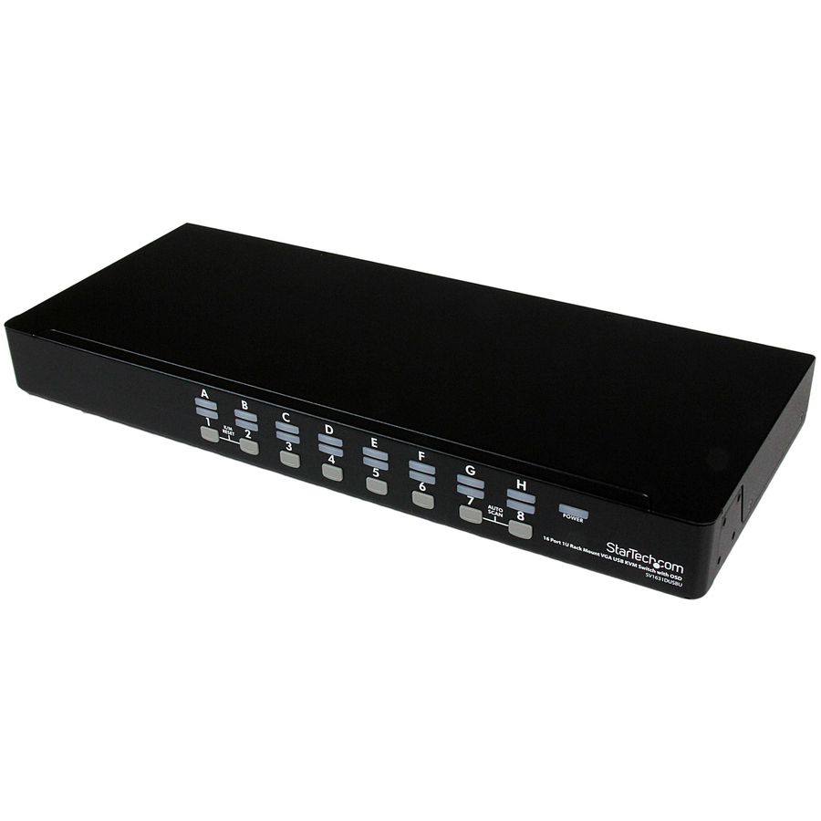 StarTech 16 Port 1U Rackmount USB KVM Switch with OSD, TAA