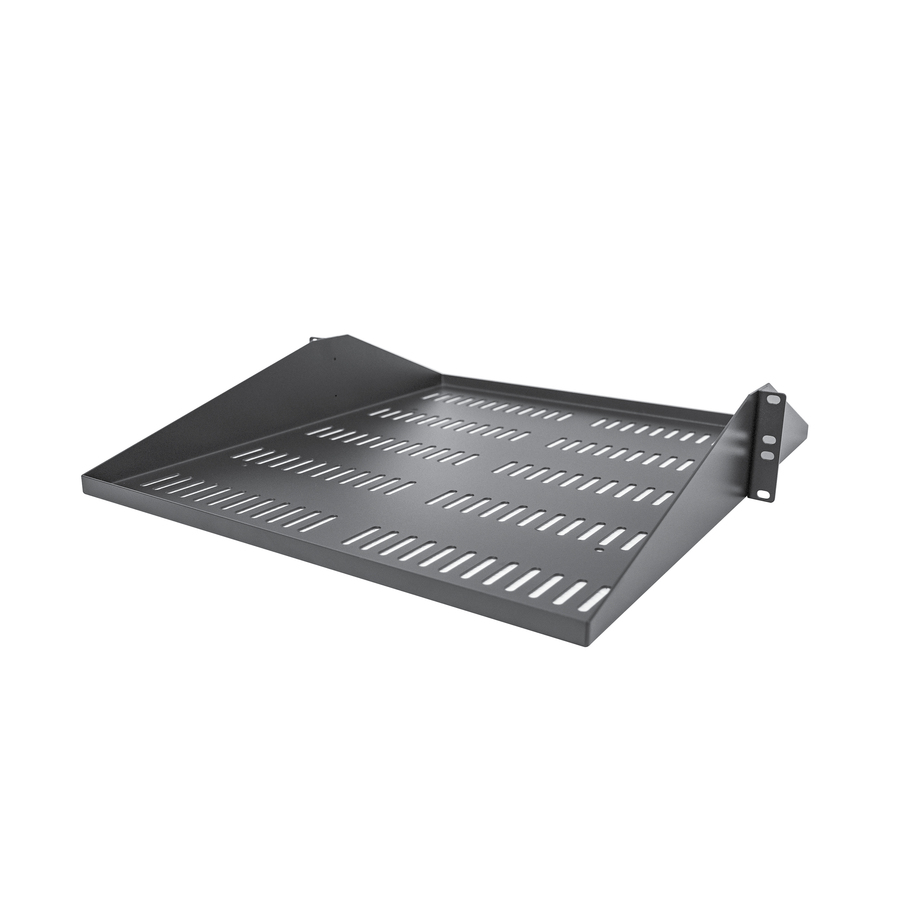 StarTech 2U Vented Server Rack Shelf - Center Mount Fixed 20" Deep Cantilever Rackmount Tray for 19" Data/AV/Network w/Cage Nuts