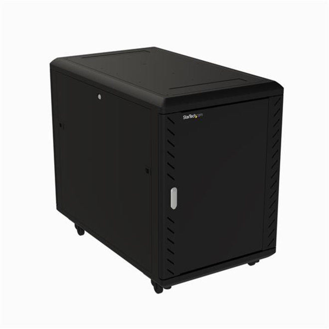StarTech 4-Post 15U Server Rack Cabinet, 19" Data Rack Cabinet for Computer / IT Equipment, Home Network Rack, Half Height Server Rack