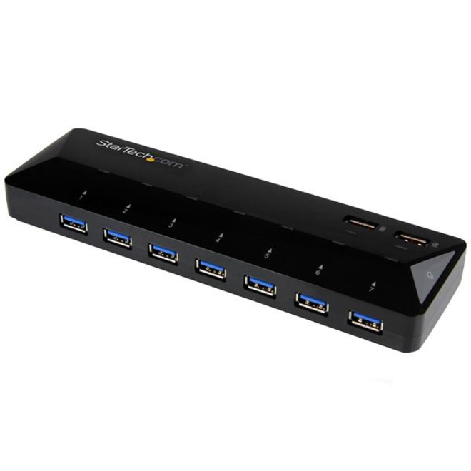 StarTech 7-Port USB 3.0 Hub plus Dedicated Charging Ports - 2 x 2.4A Ports - Desktop USB Hub and Fast-Charging Station