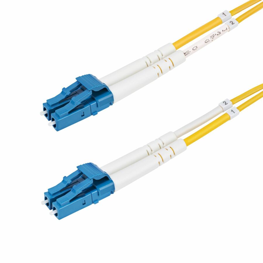 StarTech 3m (9.8ft) LC to LC (UPC) OS2 Single Mode Duplex Fiber Optic Cable, 9/125, 100G, Low Insertion Loss, LSZH Fiber Jumper Cord