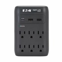 Eaton Tripp Lite Series Protect It! 6-Outlet Surge Protector - 5-15R Outlets, USB-C and USB-A Ports, 5-15P Direct Plug-In, 1080 Joules, Black