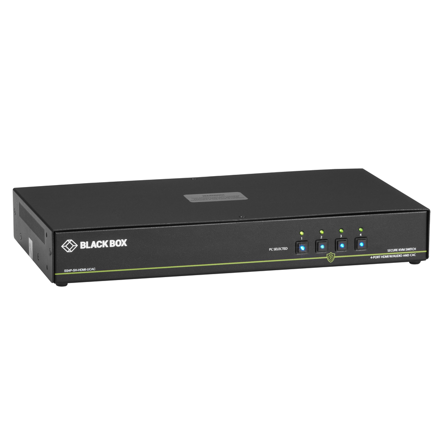 Black Box Secure NIAP 3.0 KVM Switch - Single-Head, HDMI, CAC, 4K, 4-Port