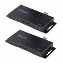 StarTech 4K HDMI over Fiber Extender Kit, 4K 60Hz, 3300ft (1km) Single Mode/1000ft (300m) Multimode LC Fiber Optic, HDR, IR Extender