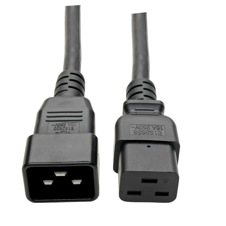 Tripp Lite by Eaton Power Extension Cord C19 to C20 - Heavy-Duty 15A 250V 14 AWG 10 ft. (3.05 m) Black
