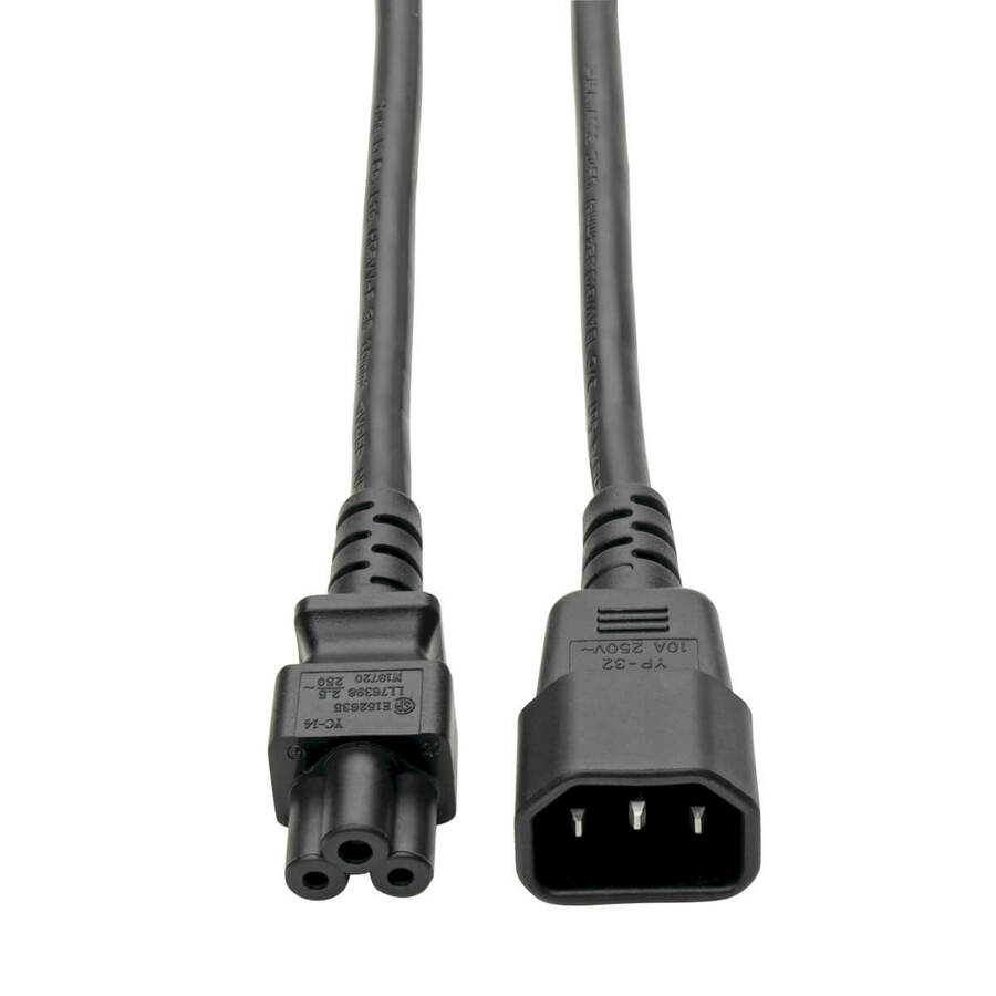 Tripp Lite by Eaton Laptop Power Adapter Cord C14 to C5 Adapter - 7A 250V 18 AWG 6 ft. (1.83 m) Black