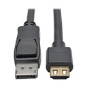 Eaton Tripp Lite Series DisplayPort 1.2 to HDMI Active Adapter Cable (M/M), 4K 60 Hz, Gripping HDMI Plug, HDCP 2.2, 20 ft. (6.1 m)