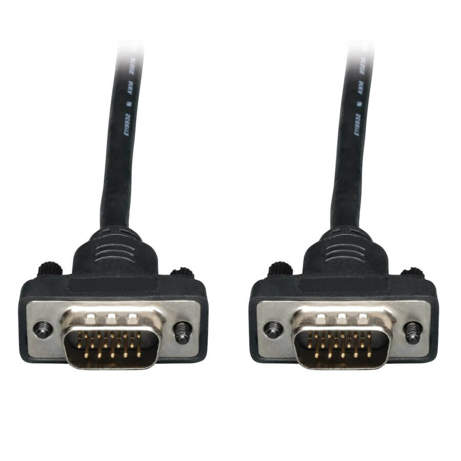Eaton Tripp Lite Series Low-Profile VGA High-Resolution RGB Coaxial Cable (HD15 M/M), 6 ft. (1.83 m)