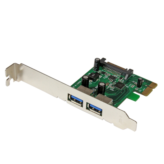 StarTech 2 Port PCI Express (PCIe) SuperSpeed USB 3.0 Card Adapter with UASP, SATA Power, 5Gbps, TAA