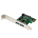 StarTech 2 Port PCI Express (PCIe) SuperSpeed USB 3.0 Card Adapter with UASP, SATA Power, 5Gbps, TAA