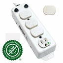 Eaton Tripp Lite Series Safe-IT UL 1363A Medical-Grade Power Strip for Patient-Care Vicinity, 4 Hospital-Grade Outlets, 15 ft. Right-Angle Cord