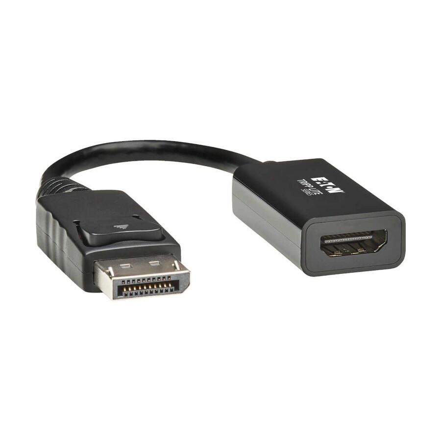 Eaton Tripp Lite Series DisplayPort to HDMI Active Adapter (M/F), Latching Connector, 4K 60 Hz, DP1.2, HDCP 2.2,Black, 6 in.