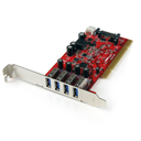 StarTech 4 Port PCI SuperSpeed USB 3.0 Adapter Card with SATA/SP4 Power, 5Gbps, TAA