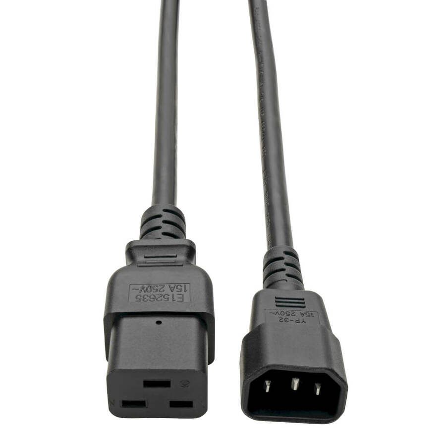 Tripp Lite by Eaton Power Cord C19 to C14 - Heavy-Duty 15A 250V 14 AWG 6 ft. (1.83 m) Black