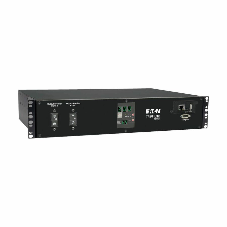 Tripp Lite by Eaton PDU 5.8kW Single-Phase Switched Automatic Transfer Switch PDU Two 200-240V L6-30P Inputs 16-C13 2-C19 & 1 L6-30R Outlet 2U TAA