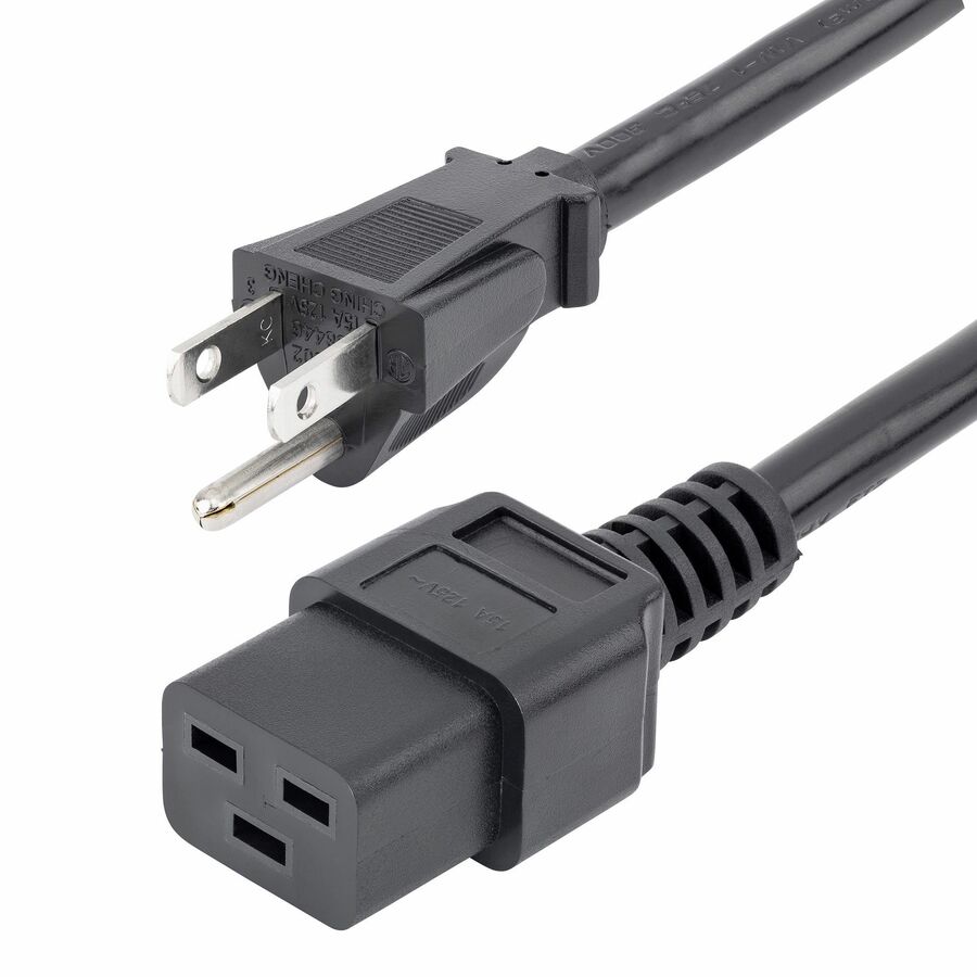 StarTech 6ft (1.8m) Heavy Duty Power Cord, NEMA 5-15P to C19, 15A 125V, 14AWG, Computer Power Cord, Heavy Gauge Power Cable