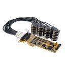 StarTech 16 Port PCI Express Serial Card, Low-Profile, High-Speed PCIe Serial Card with 16 DB9 RS232 Ports, TAA