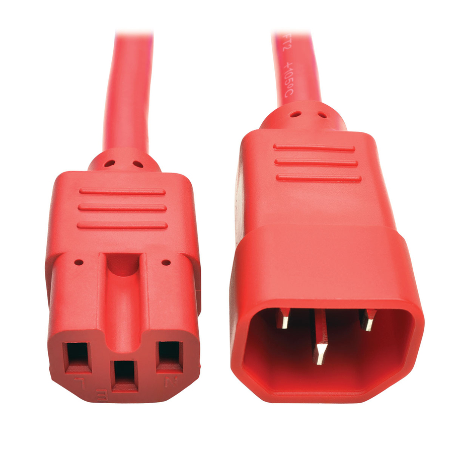 Tripp Lite by Eaton Power Cord C14 to C15 - Heavy-Duty 15A 250V 14 AWG 2 ft. (0.61 m) Red