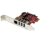 StarTech 3 Port PCI Express USB 3.0 Card + Gigabit Ethernet, 5Gbps, TAA