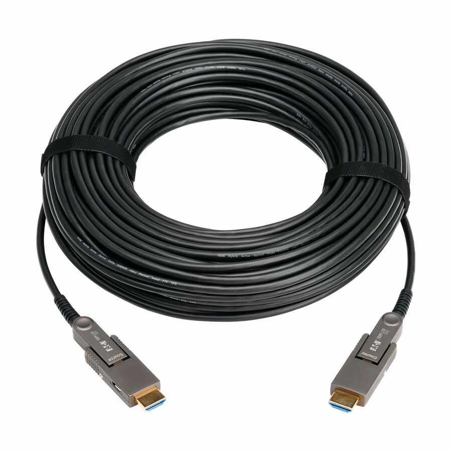 Eaton Tripp Lite Series 8K HDMI Fiber Active Optical Cable (AOC) with Detachable Connectors (M/M) - 8K UHD @ 60 Hz, HDR, HDCP 2.3, Black, 40 m (131 ft.)