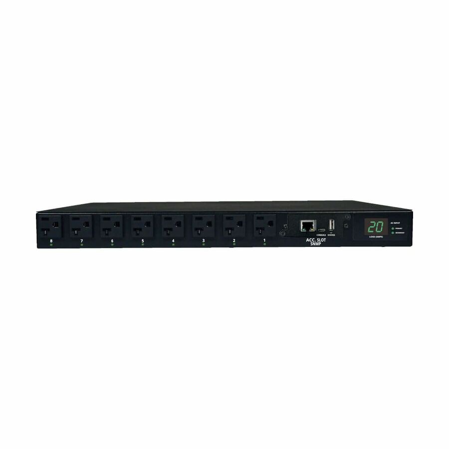 Tripp Lite by Eaton PDU 1.9kW Single-Phase Switched Automatic Transfer Switch PDU 2 120V L5-20P / 5-20P Inputs 16 5-15/20R Outputs 1U TAA