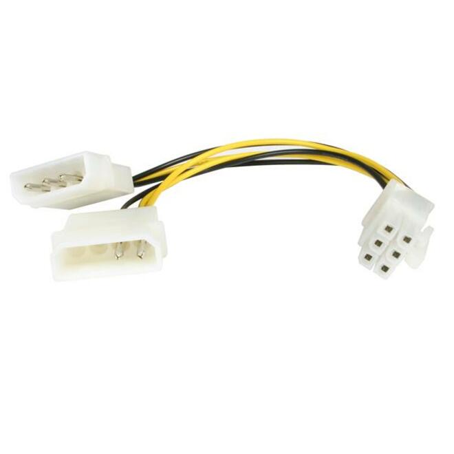 StarTech 6in LP4 to 6 Pin PCI Express Video Card Power Cable Adapter - 6 pin internal power (M) - 4 pin ATX12V (M) - 15.2 cm