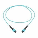Eaton Tripp Lite Series 100G Multimode 50/125 OM4 Fiber Optic Cable (12F MPO/MPO-PC F/F), Type-A Polarity, OFNP, Aqua, 1 m (3.3 ft.), TAA