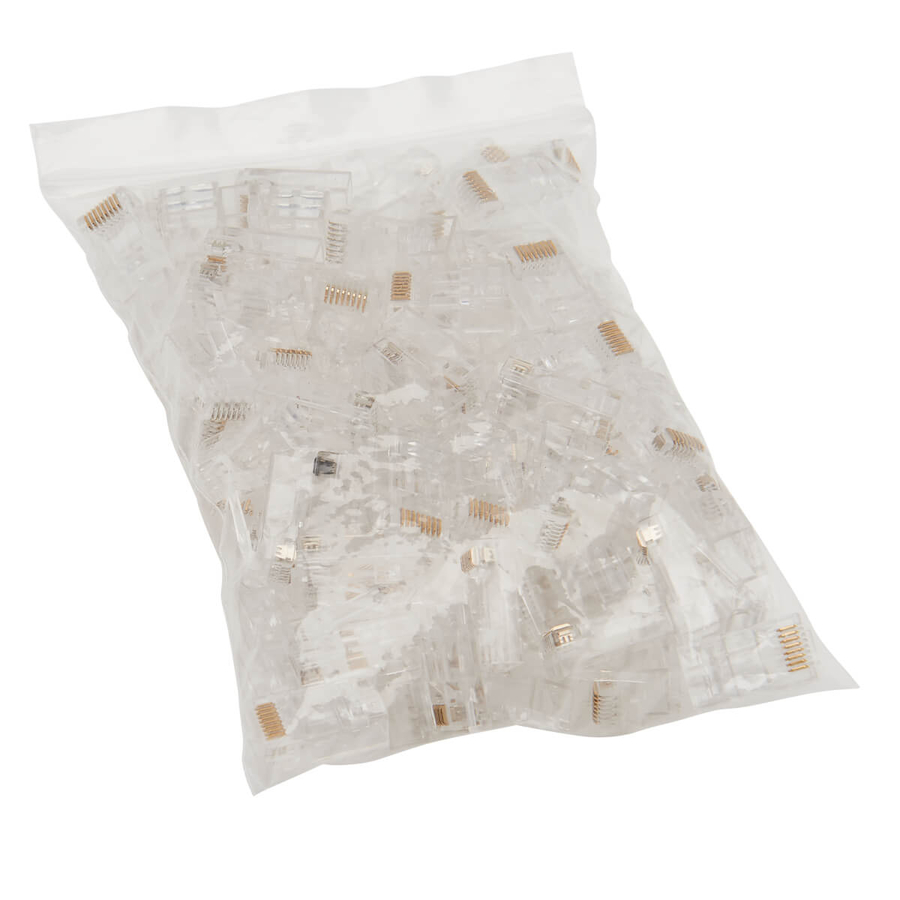 Eaton Tripp Lite Series Cat6 RJ45 Pass-Through UTP Modular Plug, 100 Pack, TAA