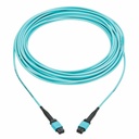 Eaton Tripp Lite Series 100G Multimode 50/125 OM4 Fiber Optic Cable (12F MPO/MPO-PC F/F), Type-B Polarity, OFNP, Aqua, 10 m (32.8 ft.), TAA