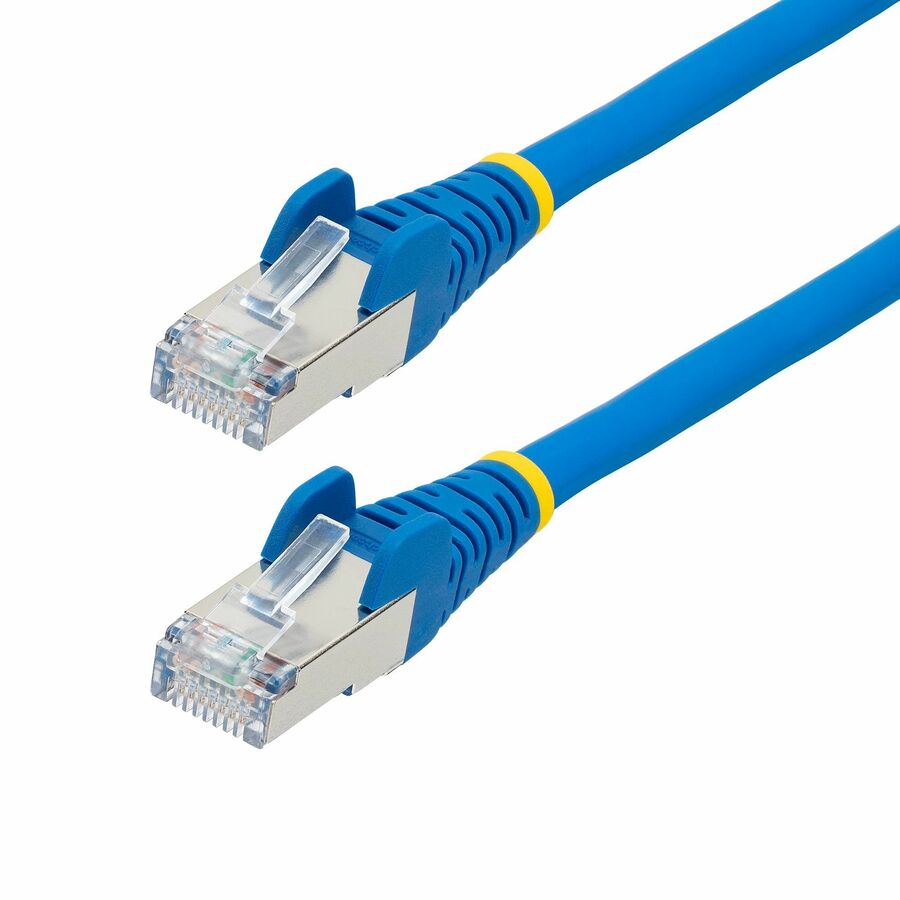 StarTech 60in CAT6a Ethernet Cable, Blue Low Smoke Zero Halogen (LSZH) 10 GbE 100W PoE S/FTP Snagless RJ-45 Network Patch Cord