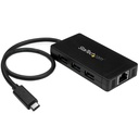 StarTech USB-C to Ethernet Adapter - Gigabit - 3 Port USB C to USB Hub and Power Adapter - Thunderbolt 3 Compatible, TAA