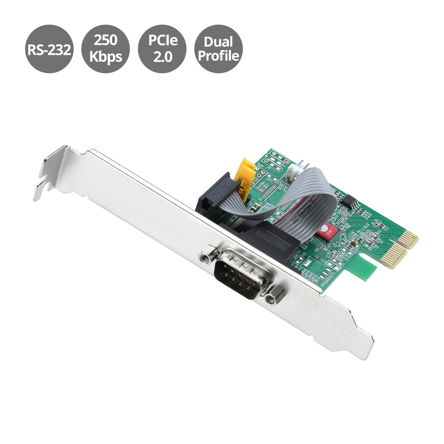 SIIG DP Cyber RS-232 1S PCIe Card - 250Kbps