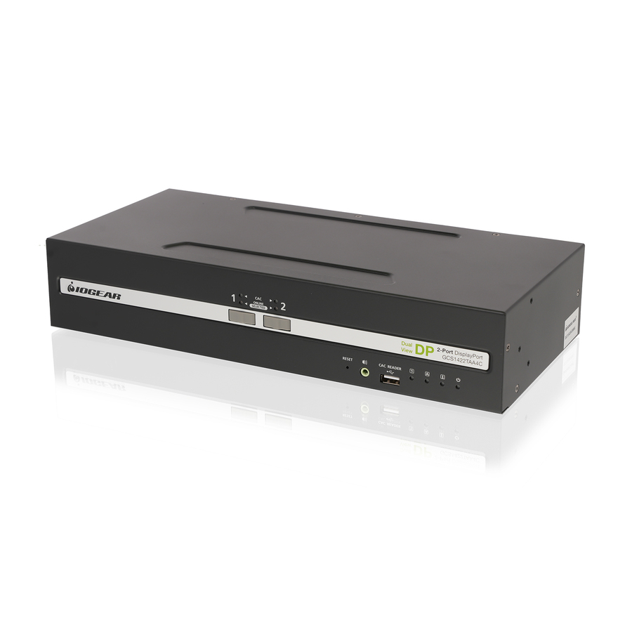 IOGEAR 2-Port Dual View DisplayPort Secure KVM Switch w/Audio and CAC Support