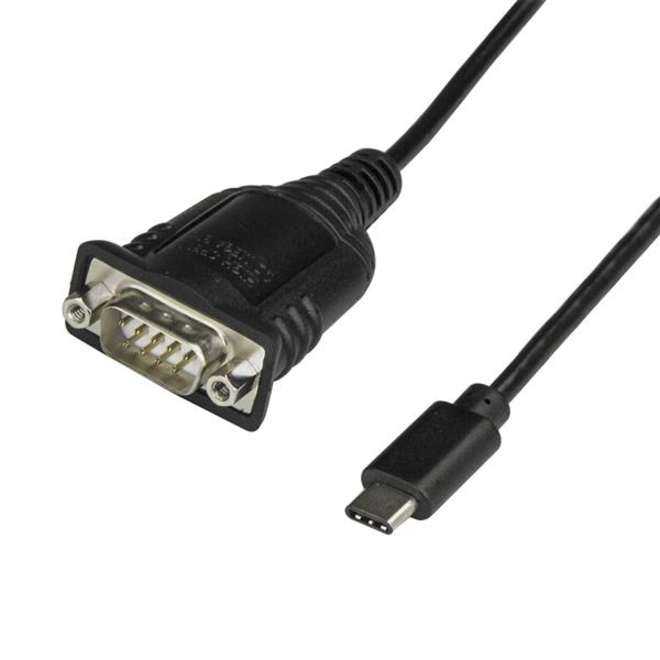 StarTech USB C to Serial Adapter Cable 16" (40cm) - USB Type-C to Serial RS232 (DB9) Cable Converter - Male/Male - Windows/Mac/Linux