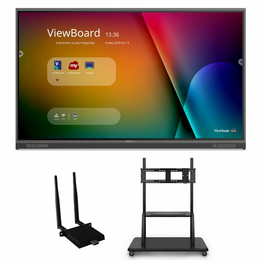 ViewSonic ViewBoard IFP8652-1C-E2 - 4K Interactive Display with WiFi Adapter, Mobile Trolley Cart - 400 cd/m2 - 86"