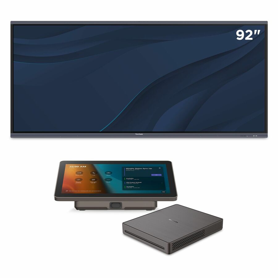 ViewSonic IFP92UW-MTRC - TeamJoin Microsoft Teams Room Bundle 92 Inch 5K 21:9 Interactive Display, Mini-PC, 10.1 Inch Touch Console, Video Bar