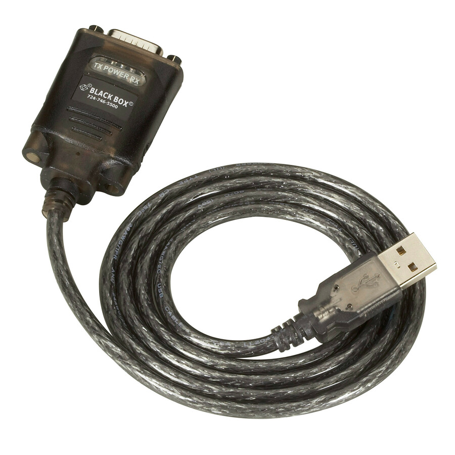 Black Box USB to RS-232 Converter - DB9, 1-Port