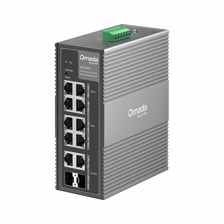 Omada Omada 10-Port Gigabit Industrial Easy Managed Switch with 6-Port PoE+ and 2-Port PoE++