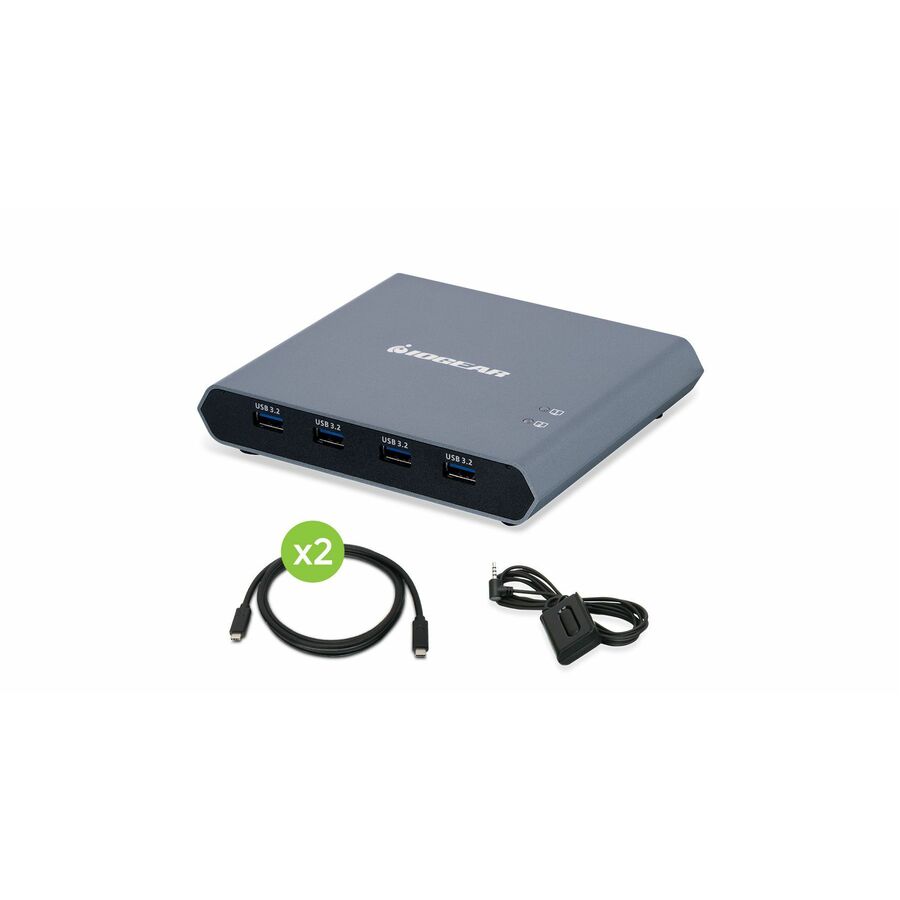 IOGEAR 2-Port 4K USB-C Desktop KVM with DisplayPort output and USB peripheral