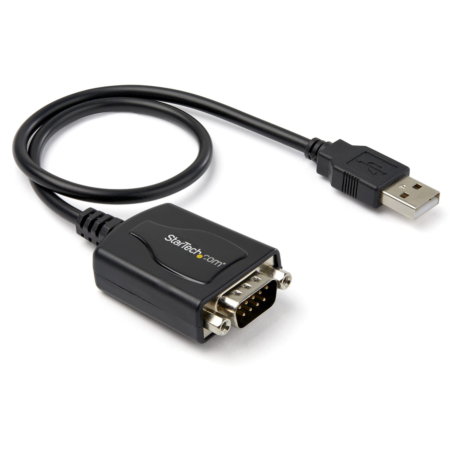 StarTech 1ft (30cm) 1-Port Professional USB to Serial Adapter Cable with COM Retention, USB to RS232 Adapter - TAA