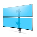 StarTech Desk Mount For 2x Vertically Stacked Monitors, Dual 49" , Total 70lb/32kg, C-Clamp, VESA, Widescreen 16:9/Ultrawide 32:9, TAA