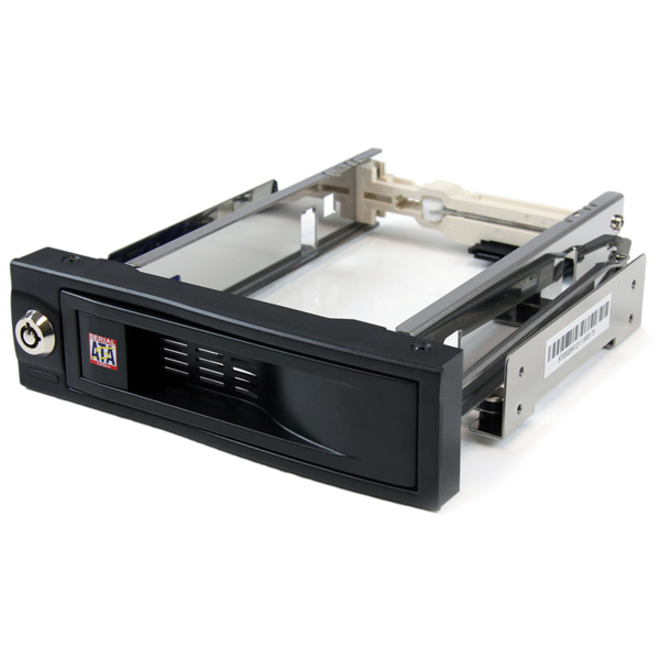 StarTech 5.25" Tray-Less SATA Hot-Swap Hard Drive Bay, Storage mobile rack, black, TAA