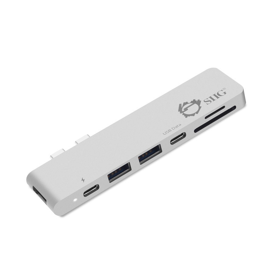 SIIG Thunderbolt 3 USB-C Hub HDMI with Card Reader & PD Adapter - Silver