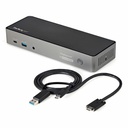StarTech USB-C & USB-A Dock, Hybrid Triple Monitor Laptop Docking Station DisplayPort & HDMI 4K 60Hz/85W PD/6x USB/GbE, TAA
