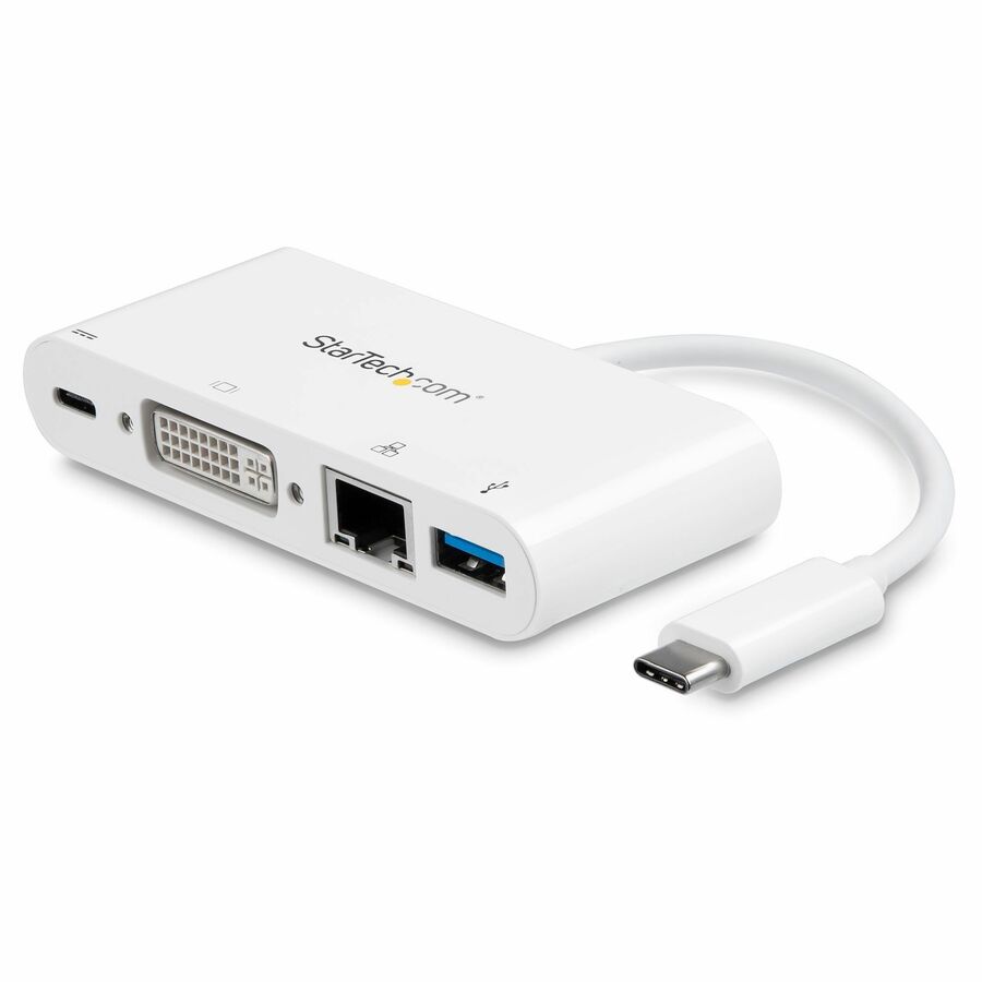 StarTech USB C Multiport Adapter to DVI-D (Digital) Video - 60W PD Passthrough/GbE/USB-A - Portable USB Type-C/Thunderbolt 3 Mini Dock