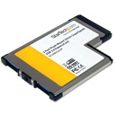 StarTech 2 Port Flush Mount ExpressCard 54mm SuperSpeed USB 3.0 Card Adapter with UASP Support, 5Gbps, TAA