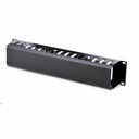 StarTech 2U Horizontal Finger Duct Rack Cable Management Panel with Cover