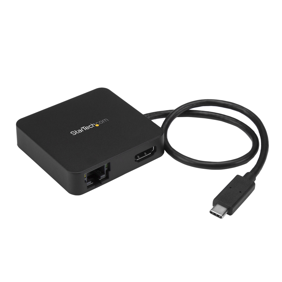 StarTech USB C Multiport Adapter, Portable USB Type-C Mini Dock to 4K UHD HDMI Video, GbE, USB 3.0 Hub, Thunderbolt 3 Compatible, TAA