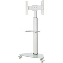 Tripp Lite by Eaton Premier Rolling TV Cart for 37" to 70" Displays, Frosted Glass Base and Shelf, Locking Casters, White