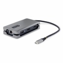 StarTech USB-C Multiport Adapter, 4K 60Hz HDMI/DP, 3-Port USB Hub, 100W PD Pass-Through, GbE, Mini Docking Station, 1ft/30cm Cable